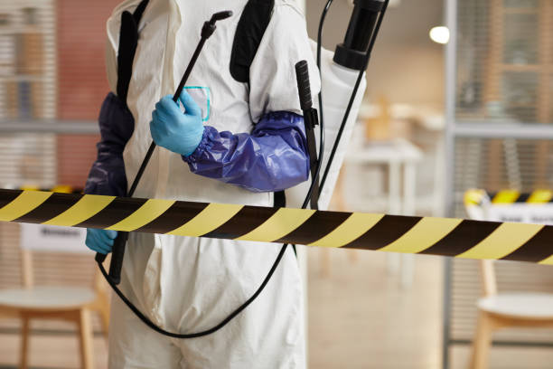 Professional Biohazard Cleanup technician working in Carver, MA